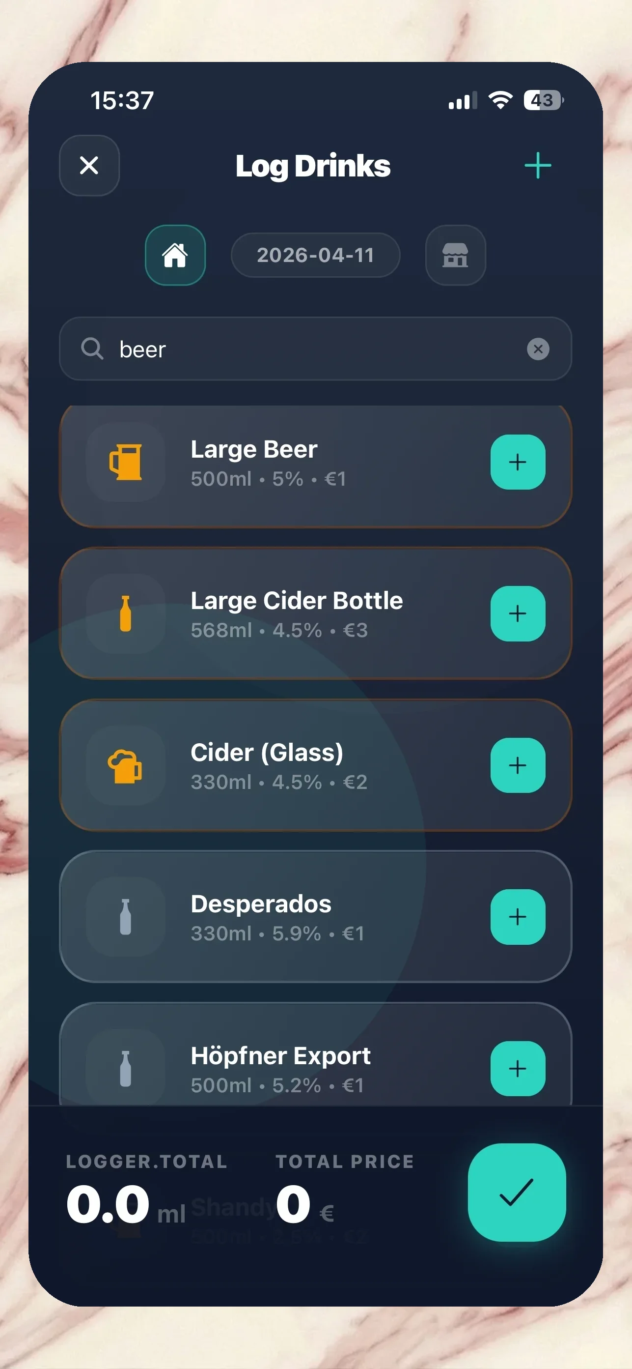 Relimie drink catalog